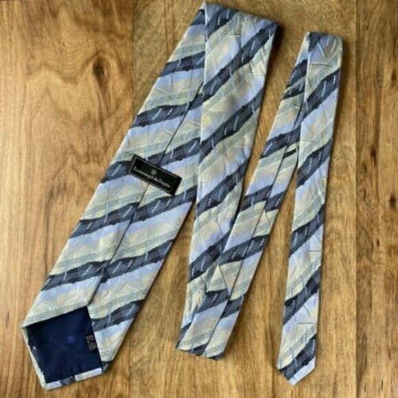 Ermenegildo Zegna Men’s 100% Silk Necktie Made In Italy Multicolor Tie 61” x 4” - Picture 6 of 6